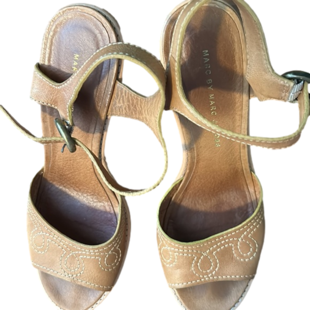 Marc by Marc Jacobs bohemian leather square platform heels - Picture 5 of 5